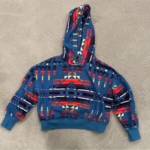 Women’s/ Teens AQUA x Pendleton Cropped Geometric Hoodie
